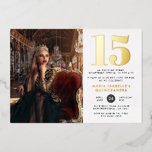 Invitation En Aluminium Princesse moderne Photo Quinceañera Anniversaire O