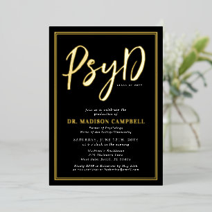 Invitation En Aluminium PsyD Docteur De Psychologie Graduation Party