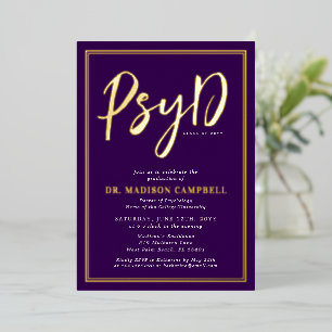 Invitation En Aluminium PsyD Docteur De Psychologie Graduation Party