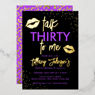 Invitation En Aluminium Purple Gold Parle Trente Me Leopard 30e