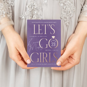 Invitation En Aluminium Purple Lets Go Girls Bachelorette Party