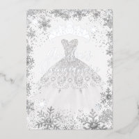 Quinceañera Argentée Flocon de Neige Blanche Hiver