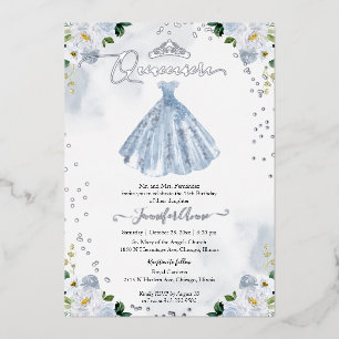 Invitation En Aluminium Quinceanera bleu pâle