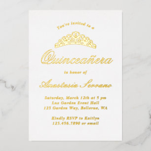 Invitation En Aluminium Quinceanera élégant