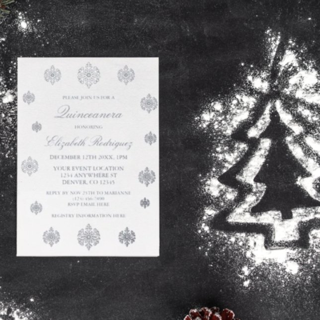 Invitation En Aluminium Quinceanera hivernale (Créateur téléchargé)