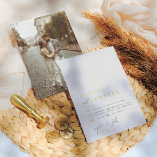 Invitation En Aluminium Real Gold Foil Boho Moderne minimaliste Mariage ph