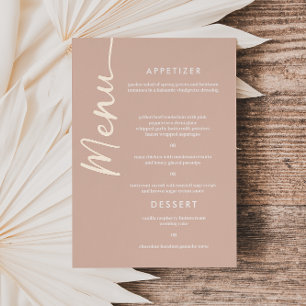 Invitation En Aluminium Real Rose Gold Foil Modern Font Mariage Menu Card