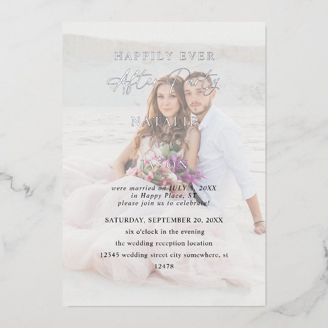 Invitation En Aluminium Réception de mariage après la fête (Recto)