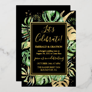 Invitation En Aluminium Réception de mariage de fuite tropicale
