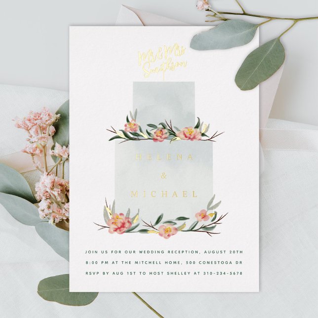 Invitation En Aluminium Réception de mariage de gâteau mariage (Créateur téléchargé)