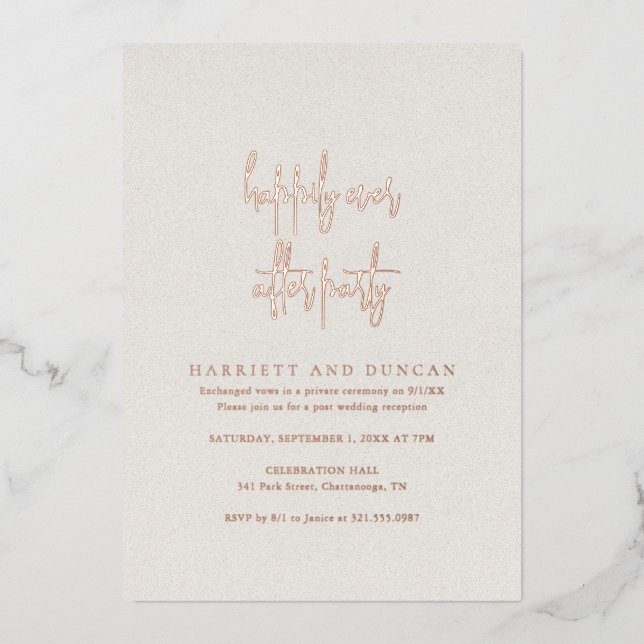 Invitation En Aluminium Réception De Mariage Élégante Beige Neutre Et Inte (Recto)