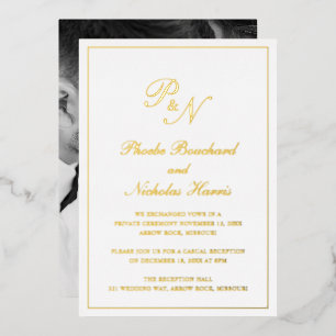 Invitation En Aluminium Réception de mariage élégante classique