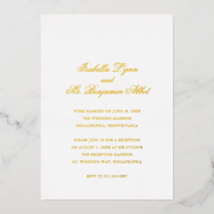 Invitation En Aluminium Réception de mariage élégante et formelle traditio