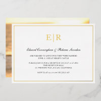 Réception de mariage formelle avec monogramme doré