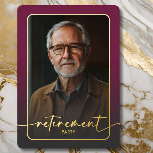 Invitation En Aluminium Récolte photo minimaliste de Bourgogne moderne