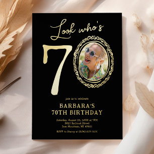 Invitation En Aluminium Regardez qui est 70 photo Anniversaire adulte
