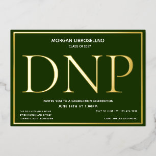 Invitation En Aluminium Remise de diplôme DNP Vert Or