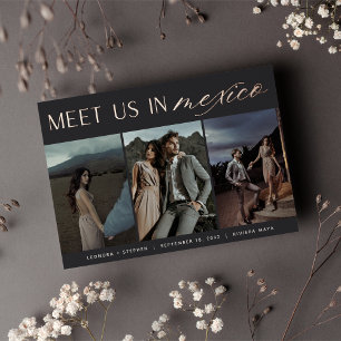 Invitation En Aluminium Rencontrons-nous au Mexique   Trois photos pour an