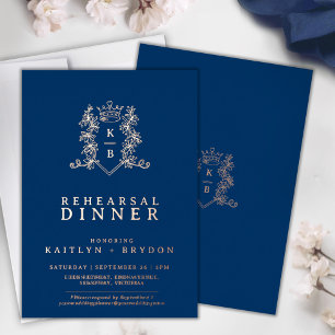Invitation En Aluminium Répétition du mariage en or rose bleu de la Couron