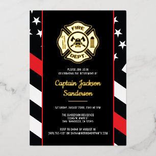 Invitation En Aluminium Retraite de pompier de sapeurs-pompiers