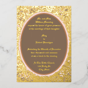 Invitation En Aluminium Ribbon vintage de l'époque victorienne & Fleurs Ca