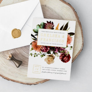 Invitation En Aluminium Richesse du Mariage photo floral coloré du printem
