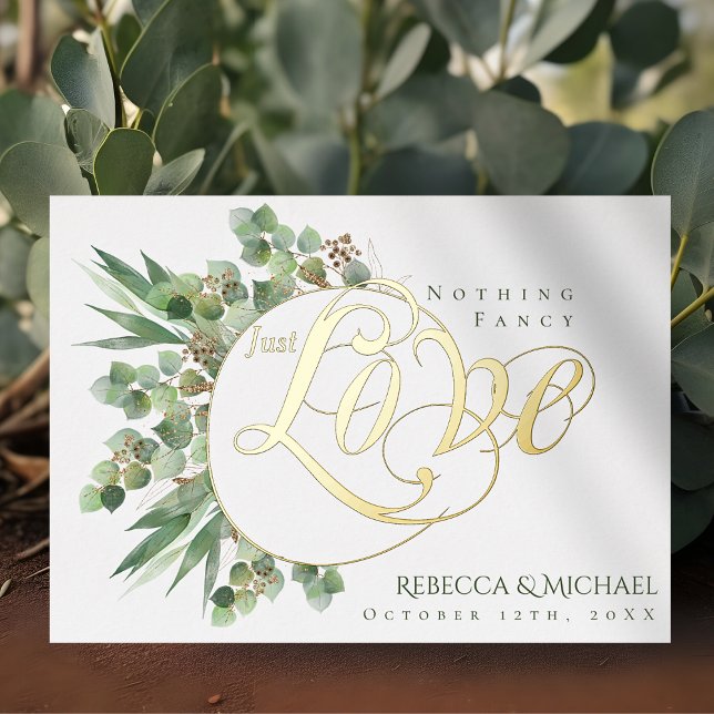 Invitation En Aluminium Rien de fantaisie Juste aimer Élégant Mariage Euca (Créateur téléchargé)