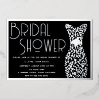 Robe d'argent Fête des mariées noire Foil Invitati
