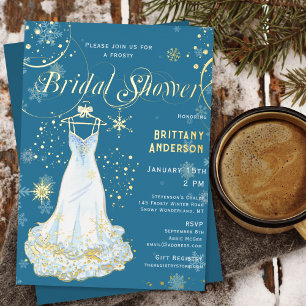 Invitation En Aluminium Robe de mariée flocon de neige d'hiver Shower Brid