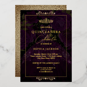Invitation En Aluminium Robe de Quinceanera Rose Or Purpre