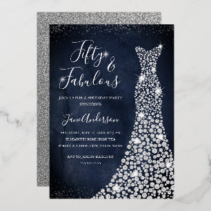 Invitation En Aluminium Robe Diamond Marine 50 & Fabuleuse huile d'anniver