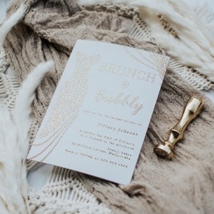 Invitation En Aluminium Robe Rose Gold Mariage Dégustation de Champagne & 