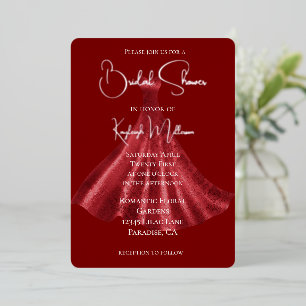 Invitation En Aluminium Robe rouge Fête des mariées