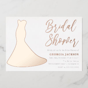 Invitation En Aluminium Robes silhouettes en feuille d'or rose Baby Shower