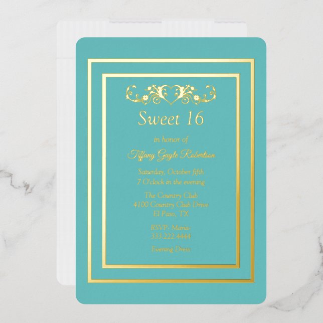 Invitation En Aluminium Robins Bleu d'oeuf et huile douce 16 (Enveloppe)