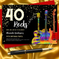 Rock and Roll 40e anniversaire fête noir et or
