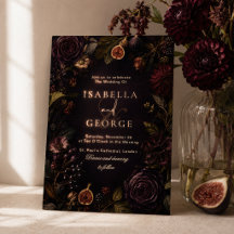 Romance Enraciné Mariage Floral Bordeaux Ténébreux