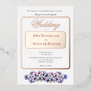 Invitation En Aluminium Romantique Poétique Lilac Aquarelle Mariage Floral