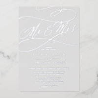 Romantique Silver Foil Grey Mr & Mrs Mariage