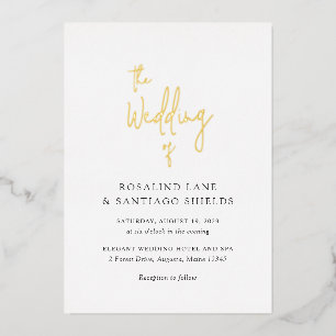 Invitation En Aluminium Rosalind Typographie moderne Mariage élégant