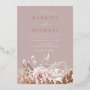 Invitation En Aluminium Rose Boho Floral Frame Mariage Real