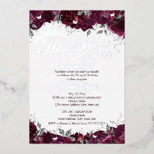 Invitation En Aluminium Rose Bourgogne Mis Quince Quinceanera