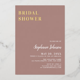 Invitation En Aluminium Rose Dusty minimaliste et Fête des mariées blanche