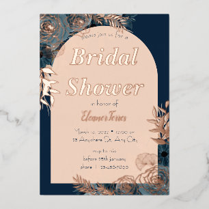 Invitation En Aluminium Rose feuille d'or nuptiale douche florale Invitati