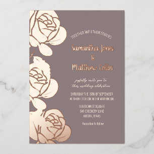 Invitation En Aluminium Rose Floral Boho Blush Pink Gold Mariage