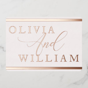 Invitation En Aluminium Rose Gold & Blush Élégant Mariage moderne