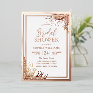 Invitation En Aluminium Rose Gold Foil Bohème Bohème Enterrement de Vie de