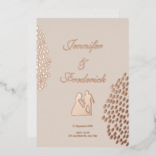 Invitation En Aluminium Rose Gold Foil Formes esthétiques Mariage