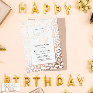 Invitation En Aluminium Rose Gold Léopard Guépard Impression Animale Sweet