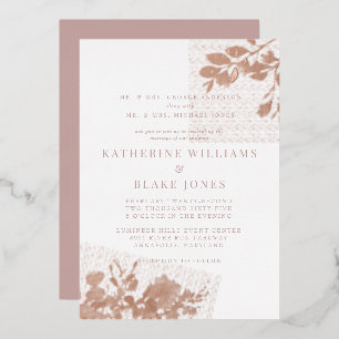 Invitation En Aluminium Rose Gold Les deux parents Dusty Rose Mariage